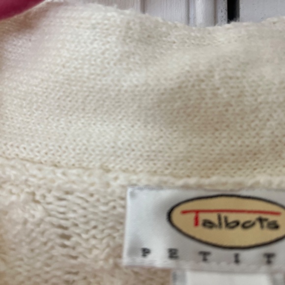 Talbots V Neck Cable Pullover Sweater,  Petite Medium - Picture 3 of 5